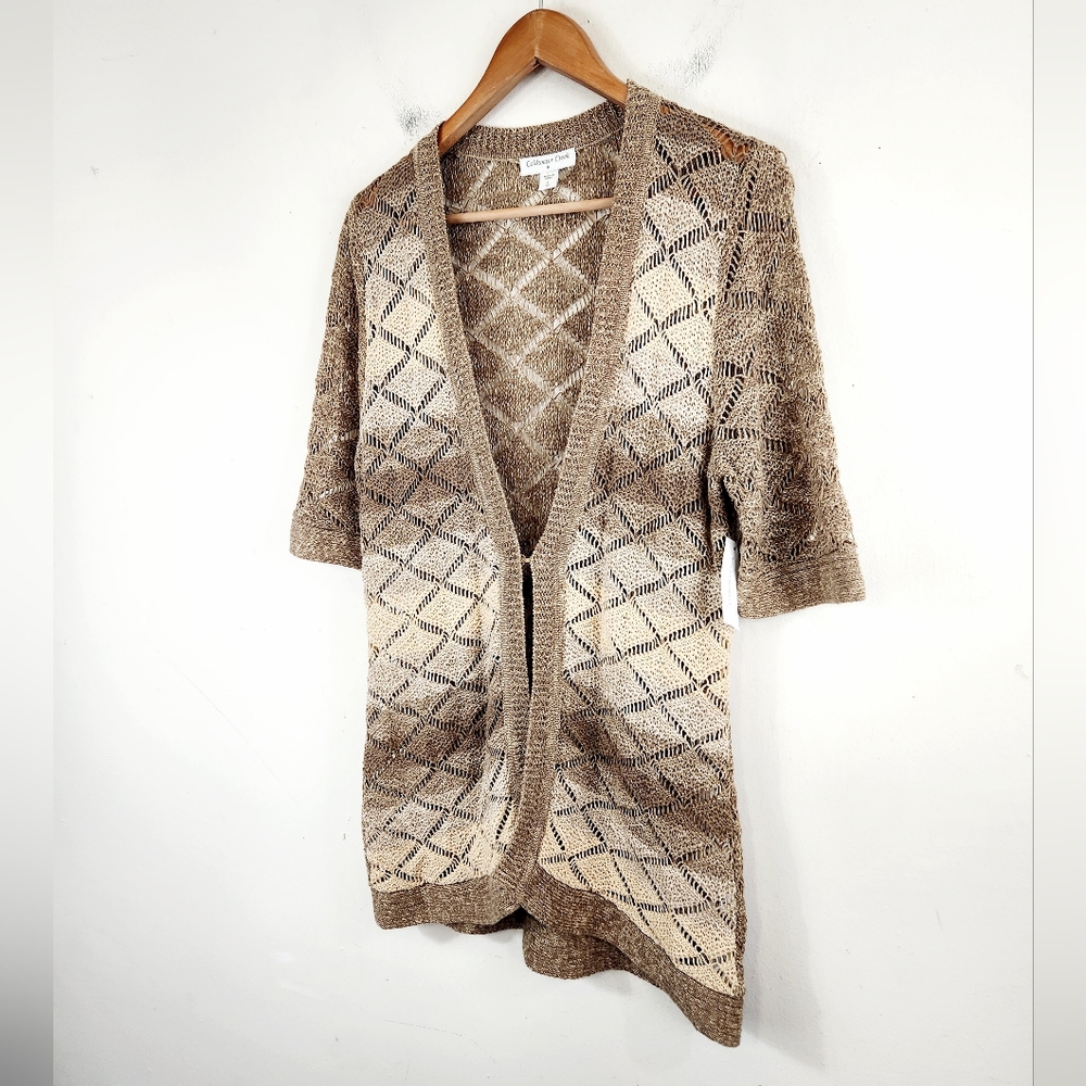 Coldwater Creek Openfront Knit Cardigan in Beige and Brown